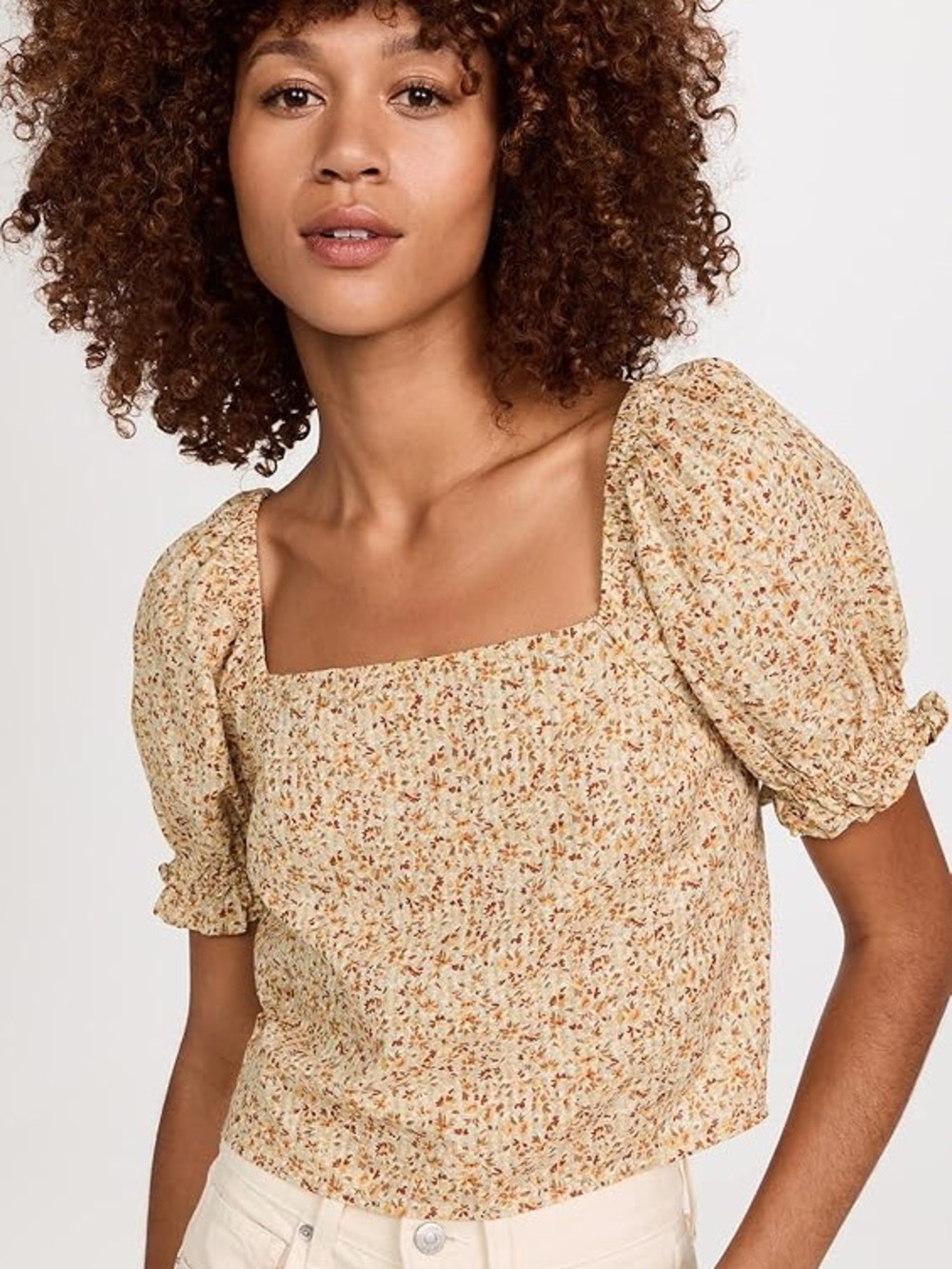 Madewell Hopewell Puff Sleeve Crop Top